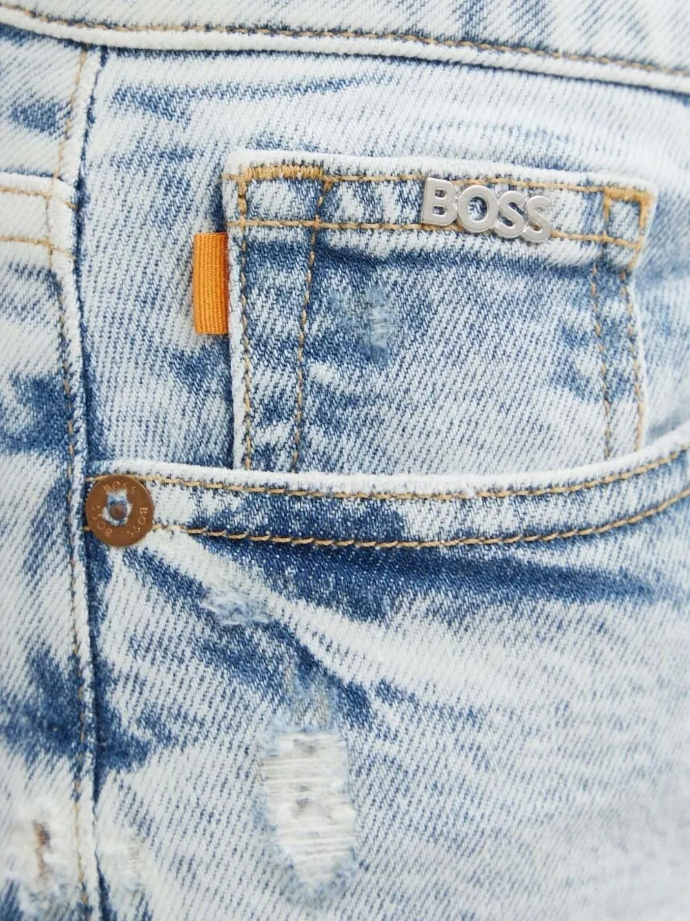 BOSS Jeans met zijsplit Blauw