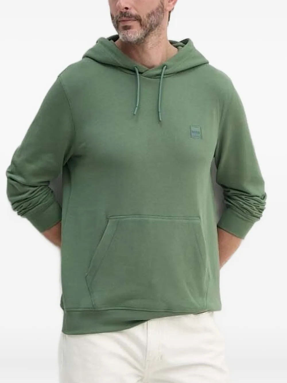 BOSS logo-appliqué hoodie | Green | Image 1