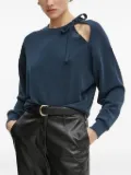 BOSS tie-detail cut-out sweatshirt - Blue