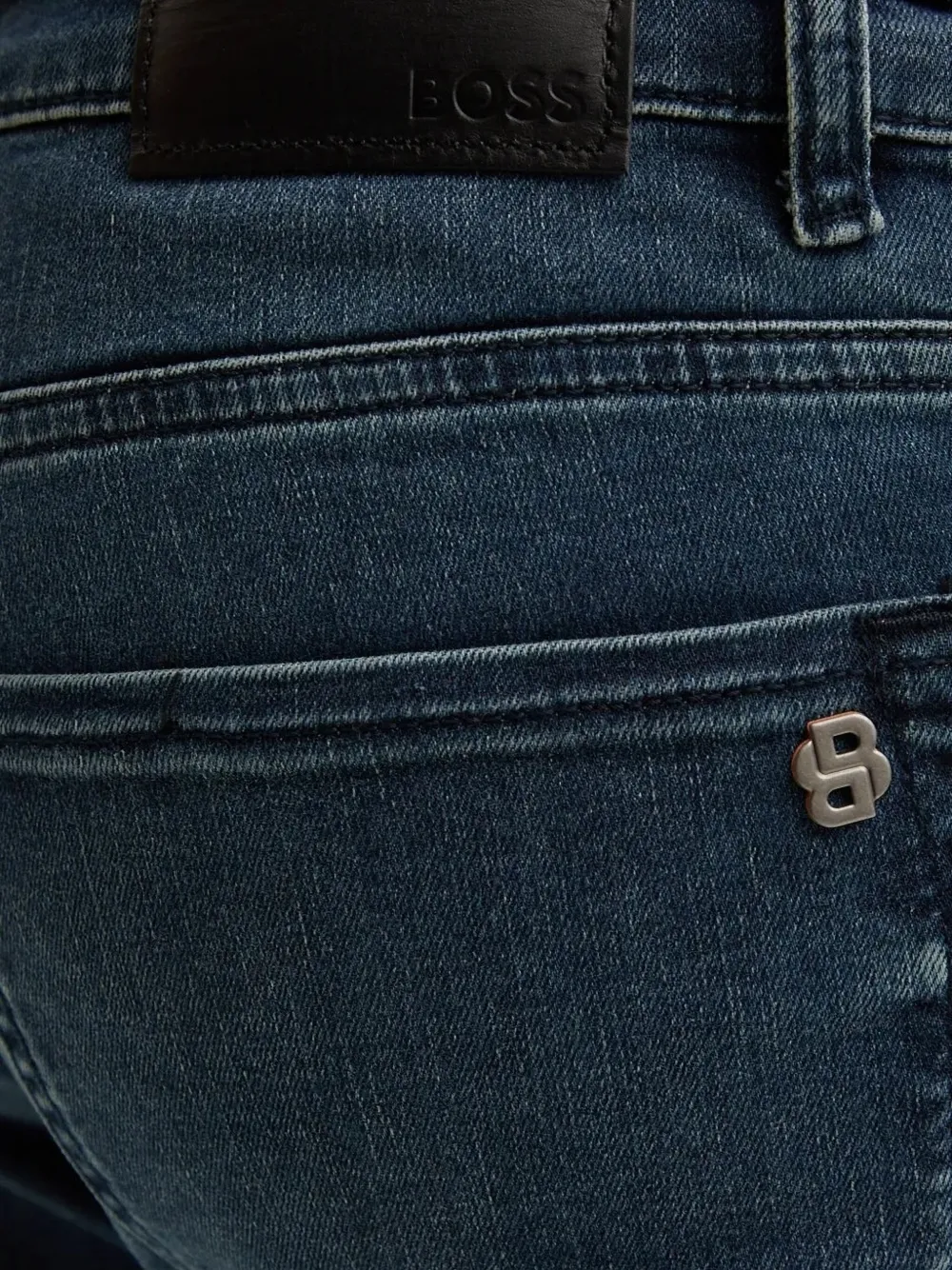 BOSS Jeans met logoplakkaat 418 BLUE
