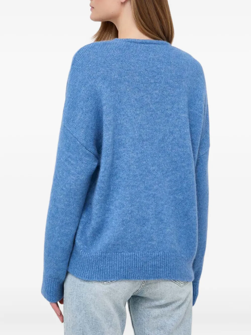 Hugo Boss V-neck Long-sleeves Sweater In Blue