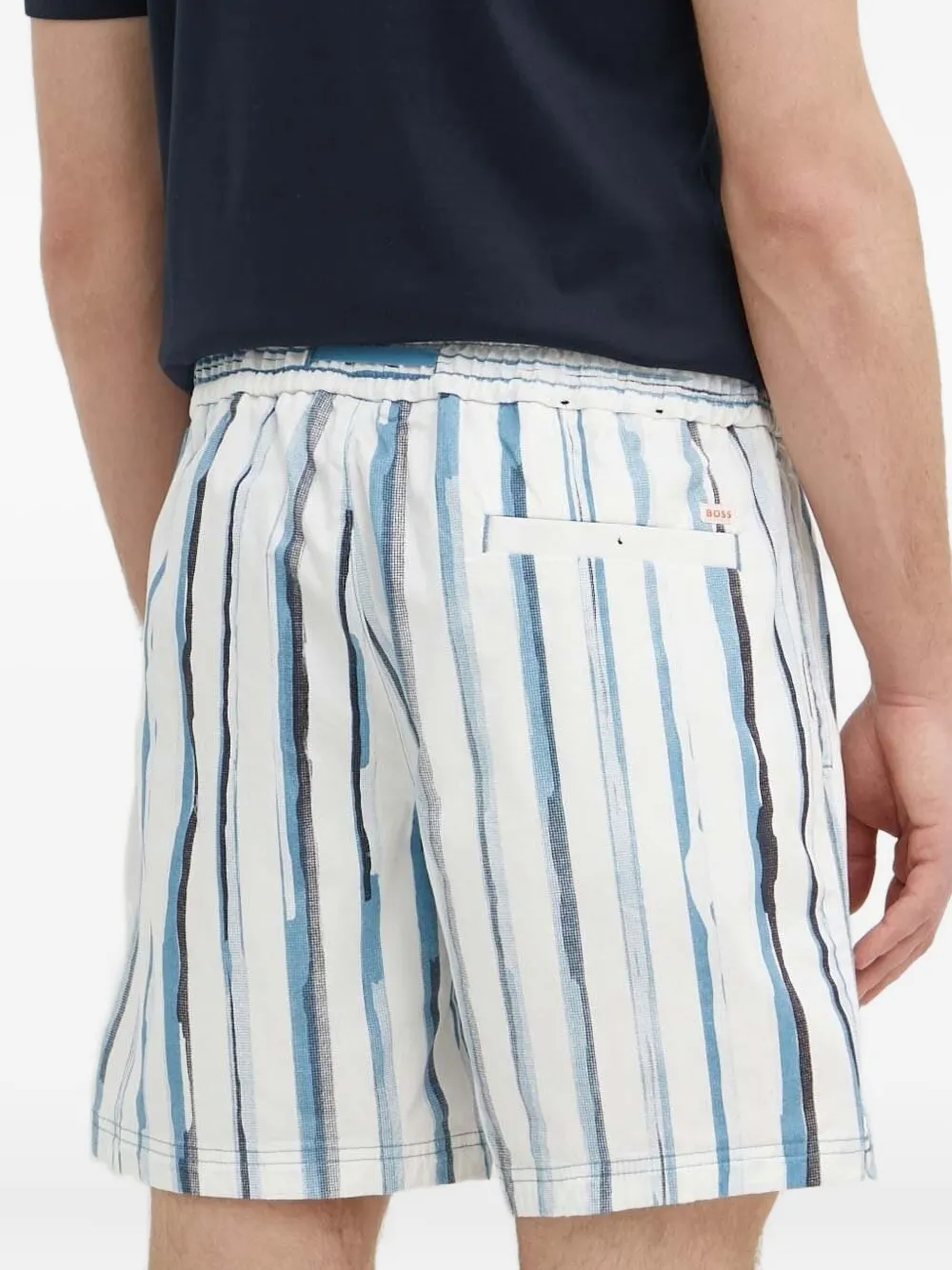 BOSS Gestreepte shorts Wit