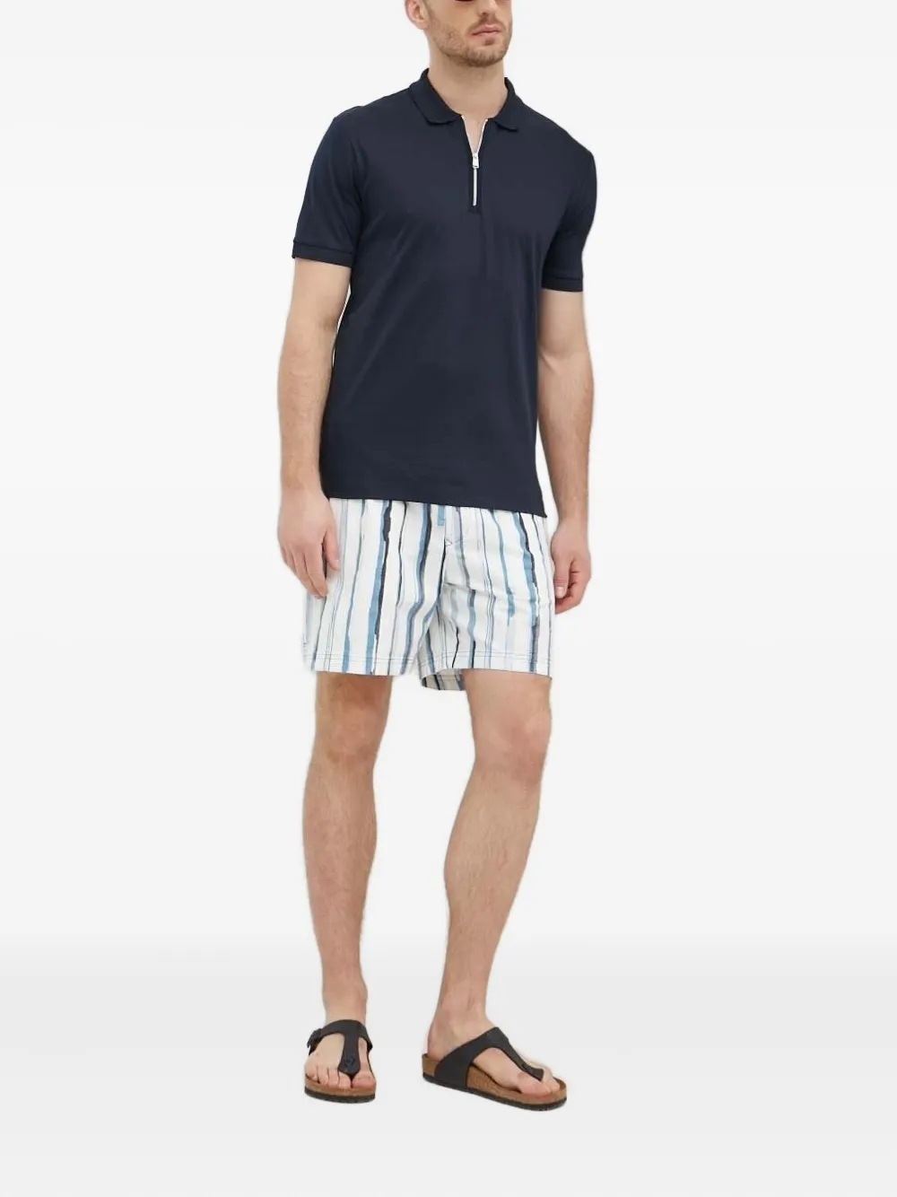 BOSS Gestreepte shorts - Wit