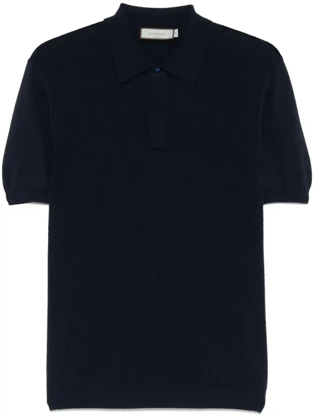 Shop Canali Knitted Polo Shirt In Blue