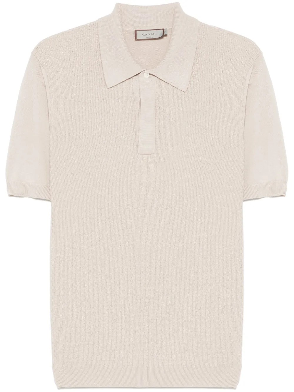Canali قميص بولو منسوج | ألوان محايدة | Image 1