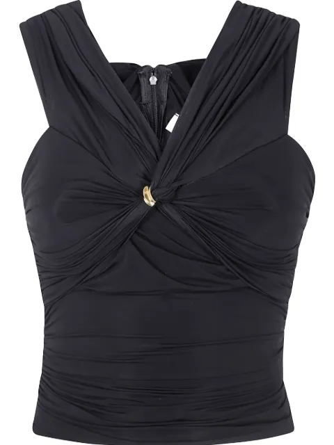 Elisabetta Franchi jewel-detail organza top