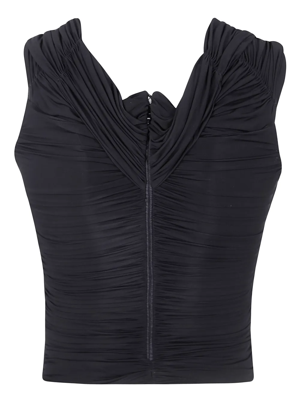 Elisabetta Franchi Organza top met juwelen detail - Zwart