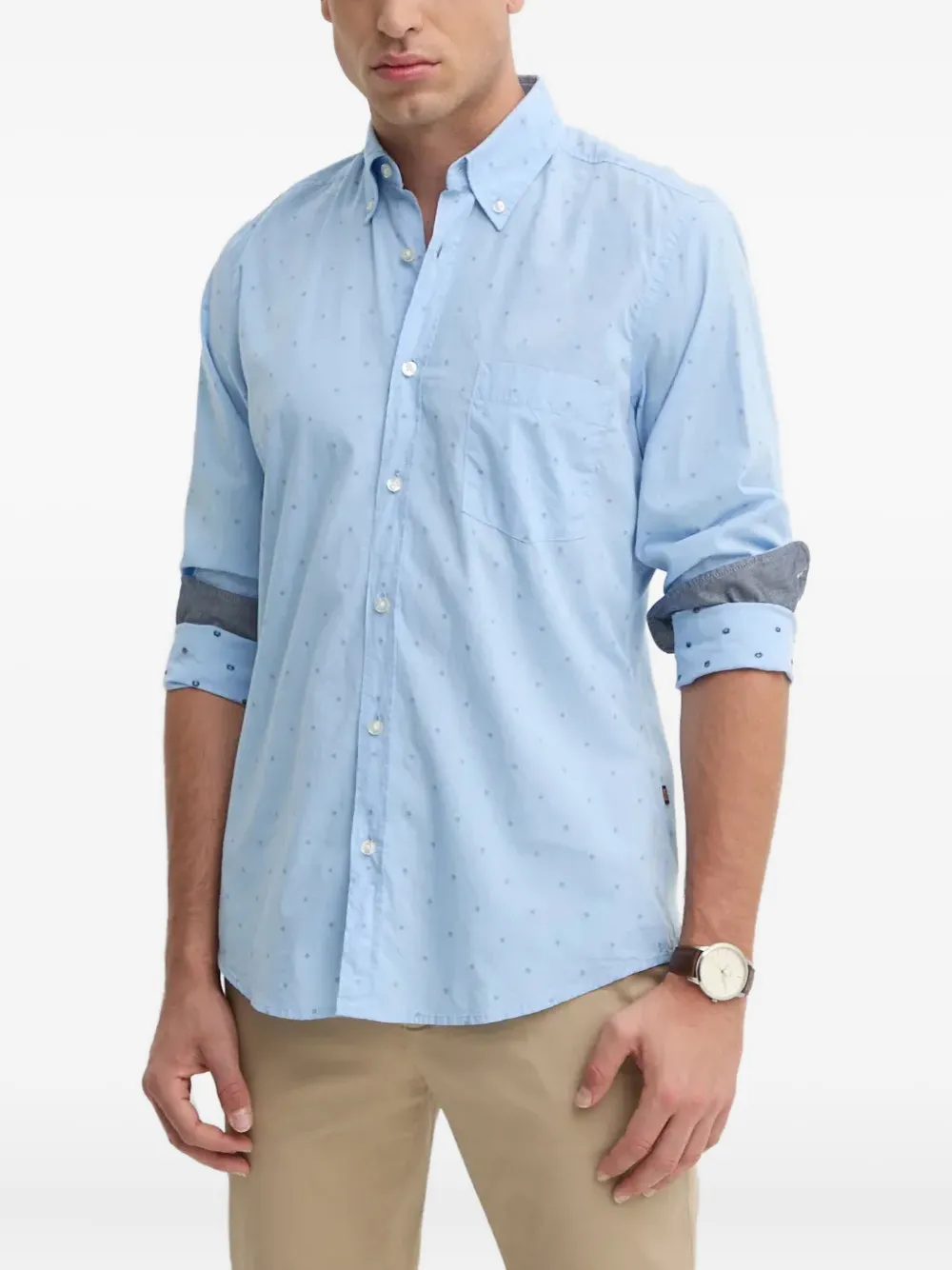 BOSS patterned long-sleeved shirt | Blue | Image 1
