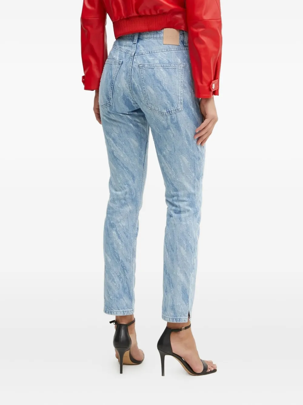 Hugo Boss Slim-fit Jeans In Laser-patterned Blue Denim In Blue