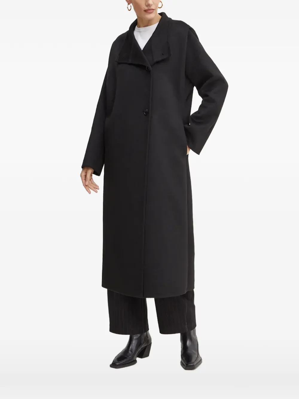 BOSS button fastening coat - Nero