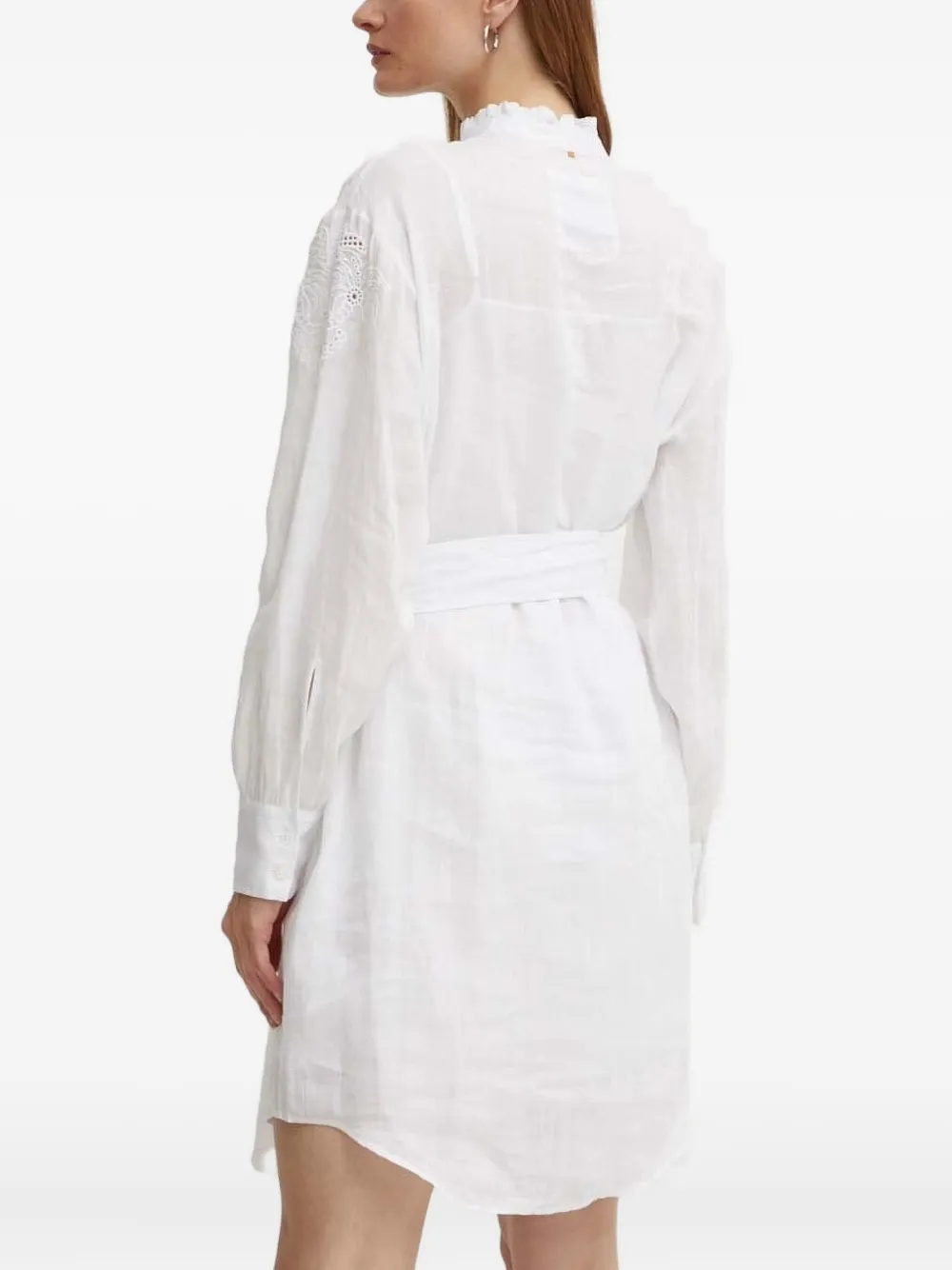 BOSS Midi-jurk met ruches en ringlets - Wit