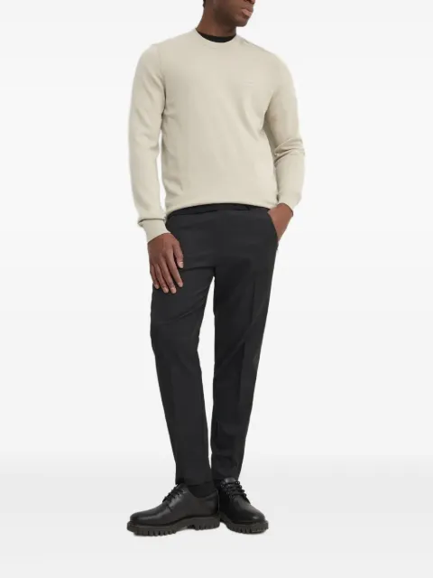 BOSS logo-patch crew-neck sweater