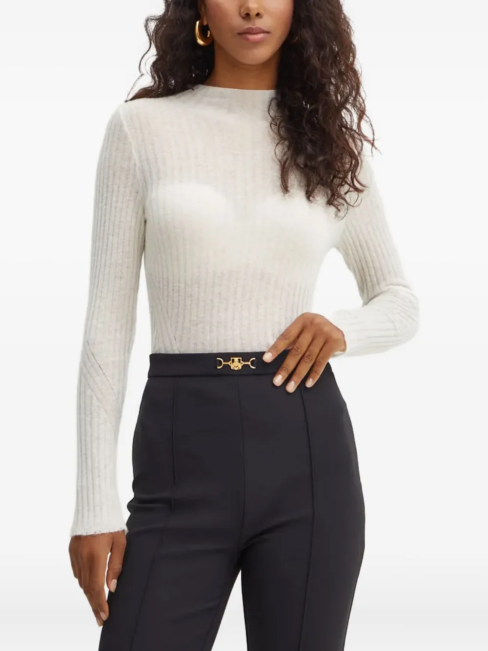 BOSS ribbed mock-neck sweater | White | Image 1
