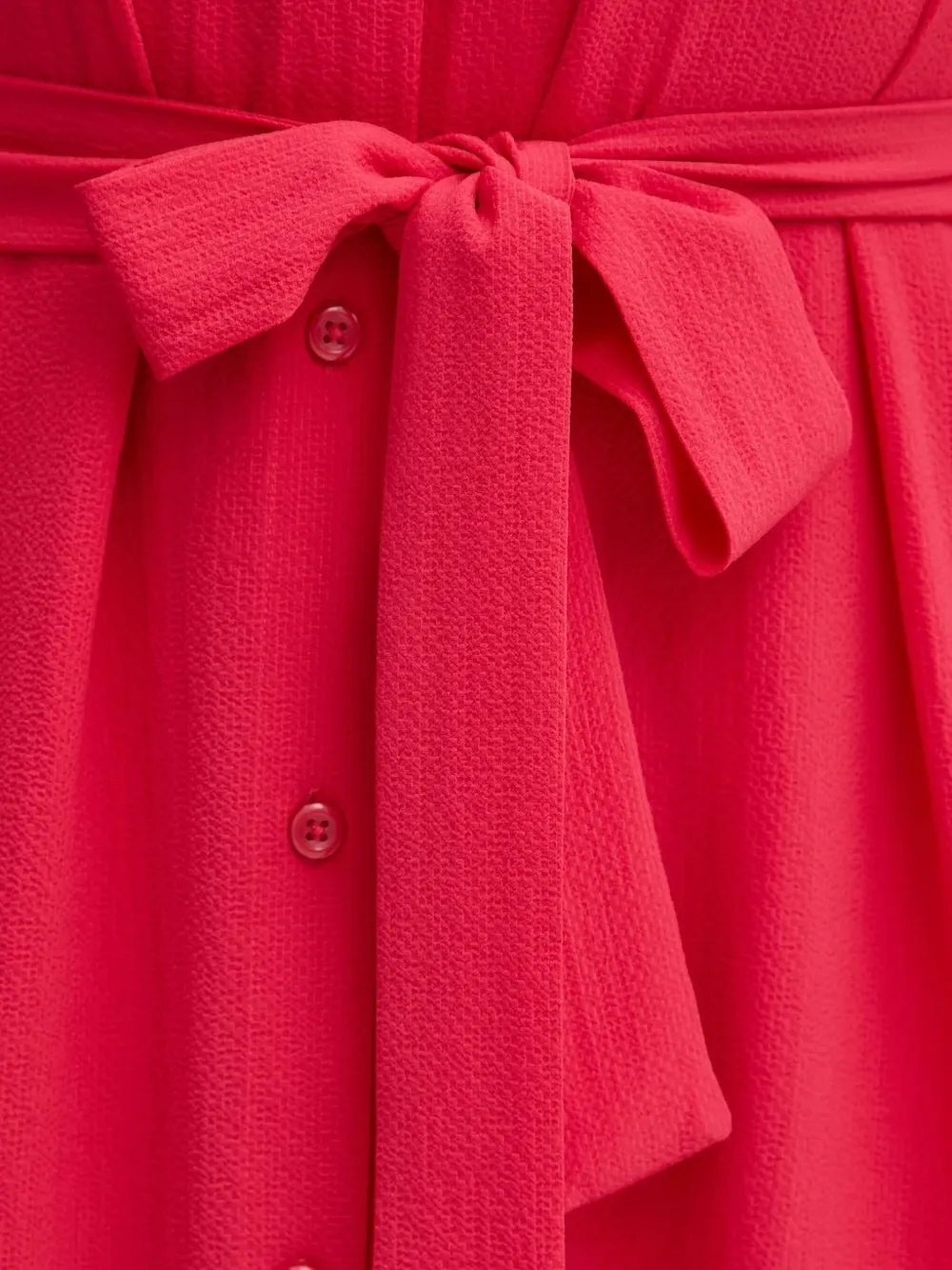 Hugo Boss Belted Buttoned Midi Dress In Pink