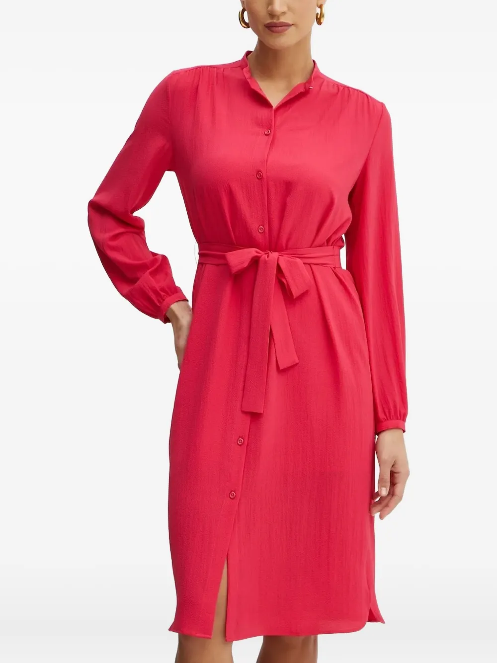 BOSS belted buttoned midi dress | Pink | Image 1