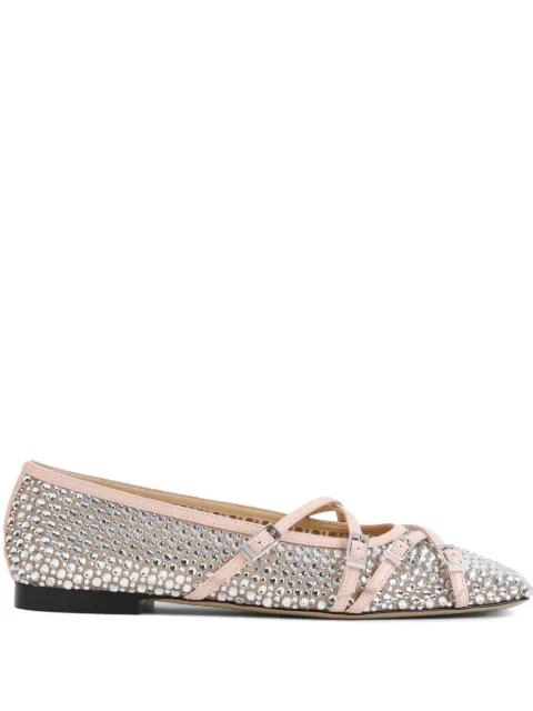 MACH & MACH crystal net ballet flats