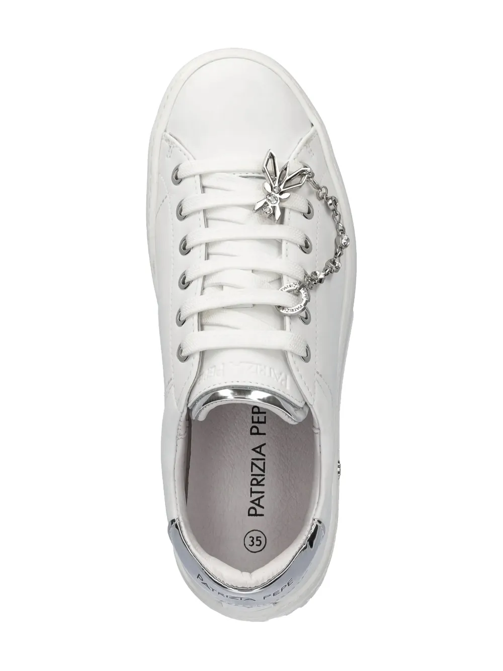 Patrizia Pepe girl chain-embellished sneakers White