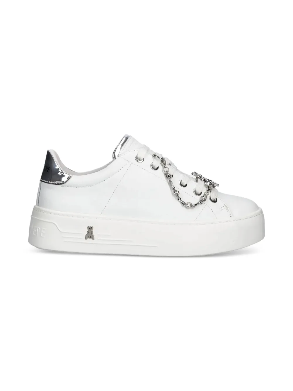 Patrizia Pepe girl chain-embellished sneakers White