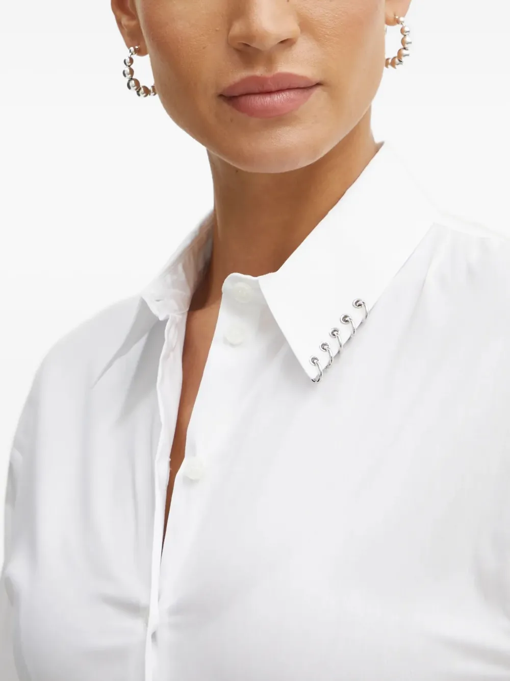 Patrizia Pepe Blouse met ring detail Wit