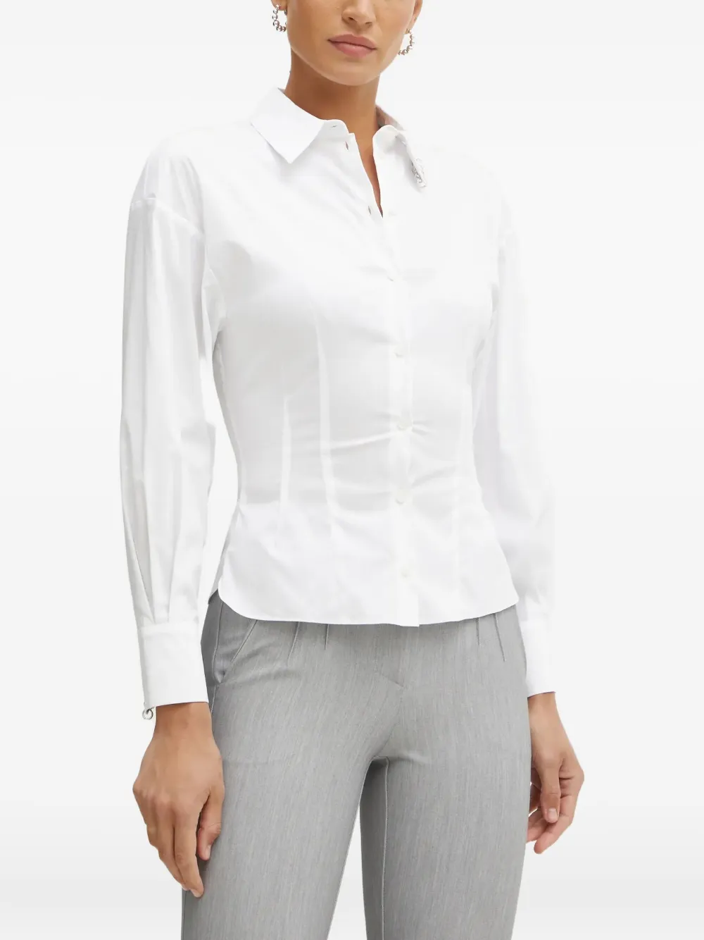 Patrizia Pepe Blouse met ring detail Wit