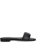 Patrizia Pepe leather slides - Black