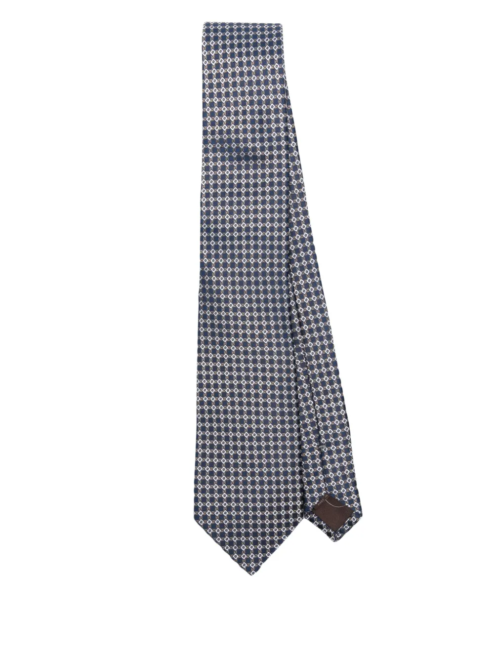 Canali Zijden stropdas met jacquard-patroon Blauw