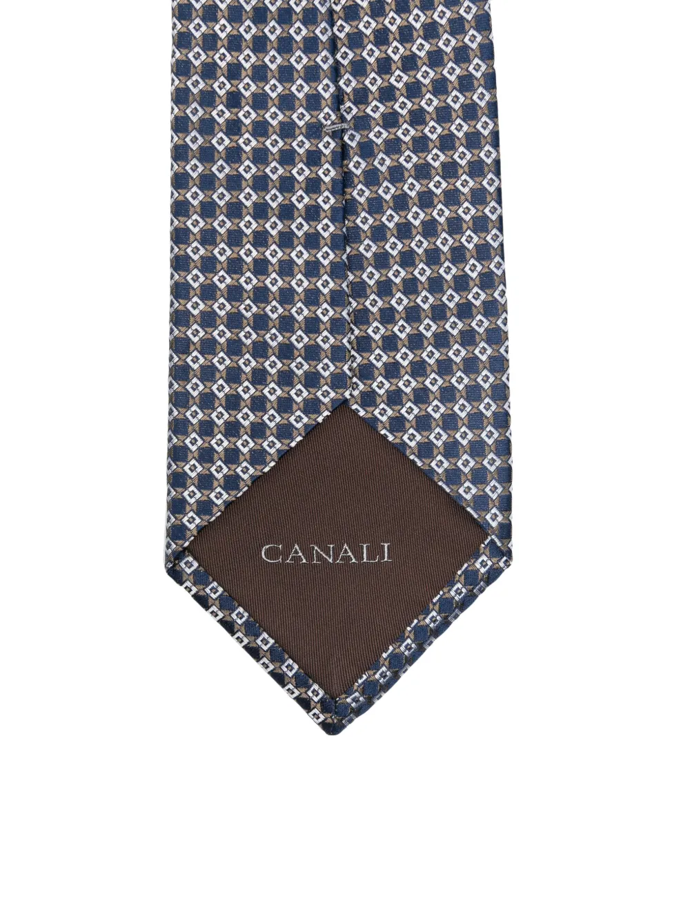Canali Zijden stropdas met jacquard-patroon - Blauw