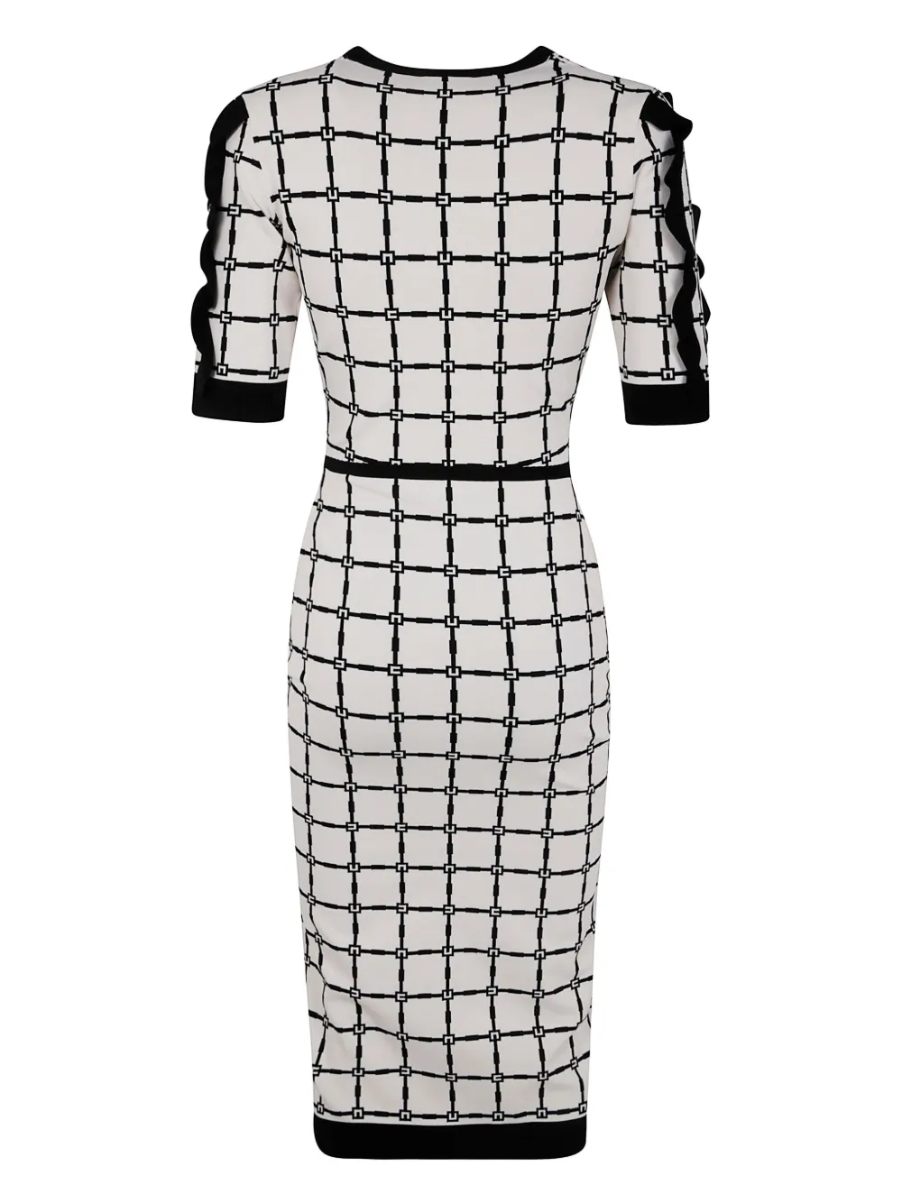 Elisabetta Franchi logo-jacquard midi dress - Wit