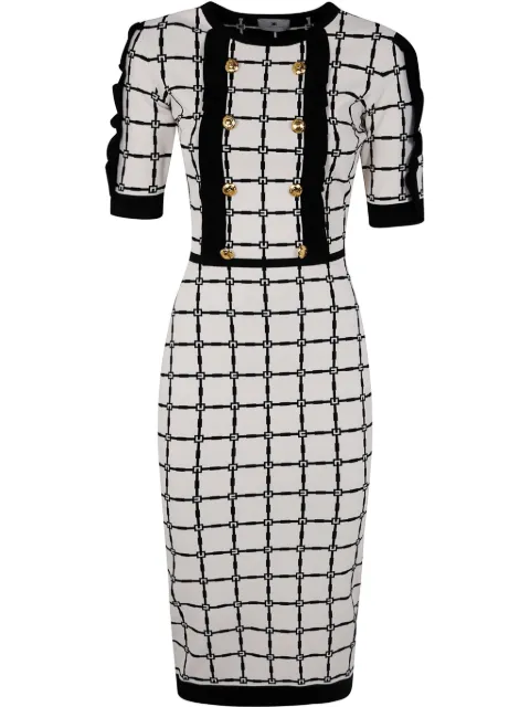 Elisabetta Franchi logo-jacquard midi dress AM58B51E2 - 0