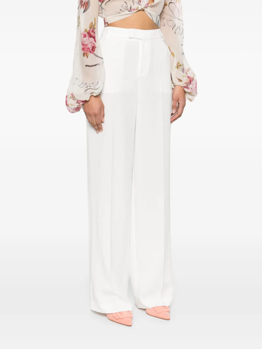 Blumarine Broek met logo Wit