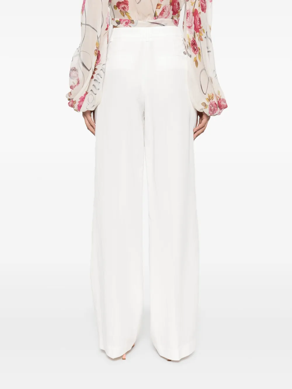 Blumarine Broek met logo Wit