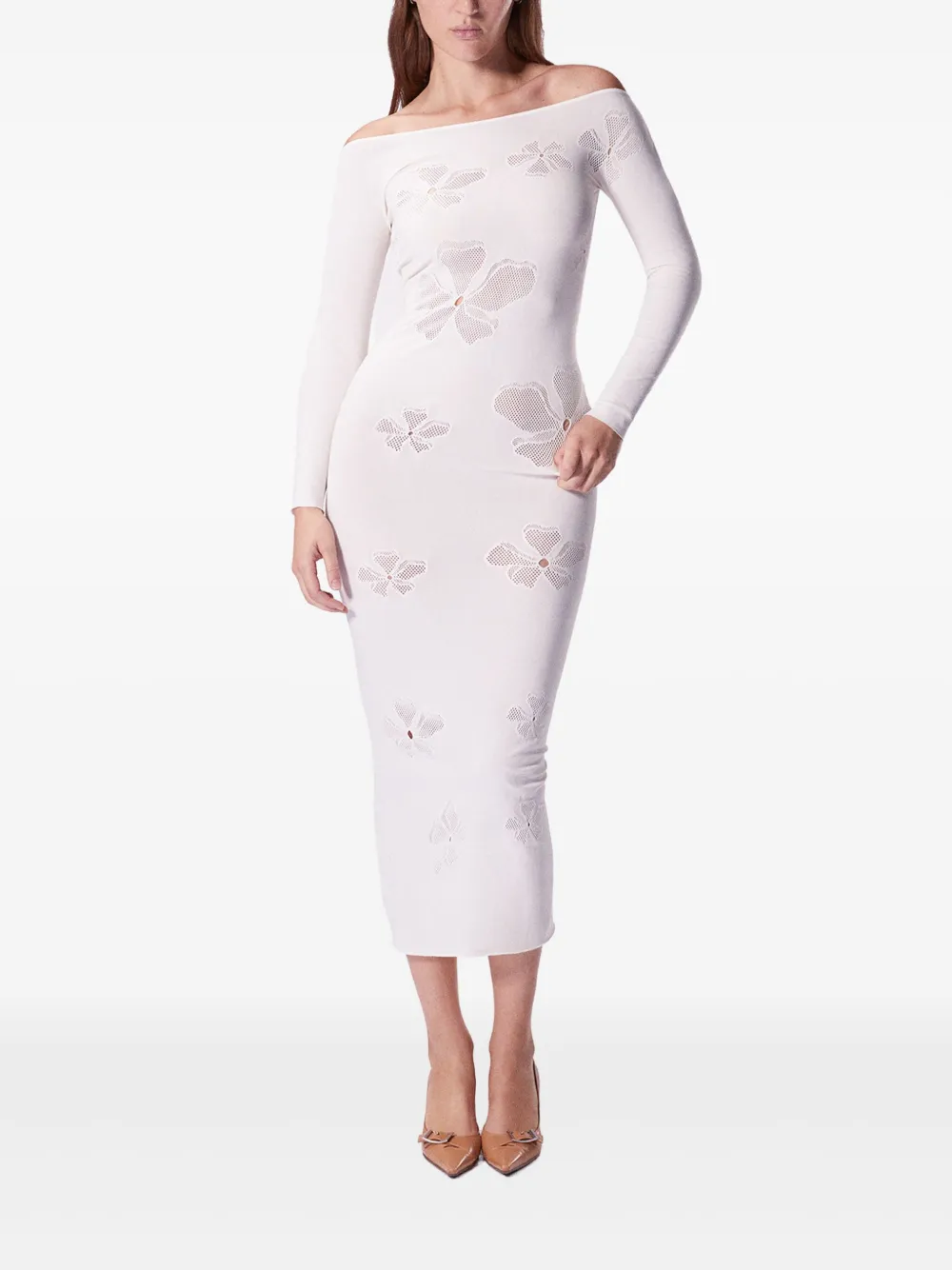 Maccapani Midi-jurk met monogram - Wit