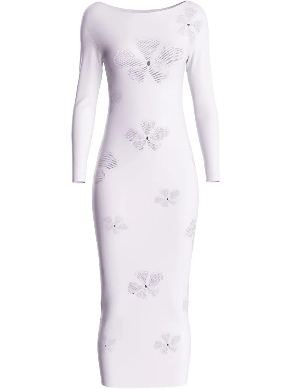 Maccapani monogram-pattern midi dress | White | Image 1