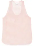 Genny floral-embroidered organza top - Pink
