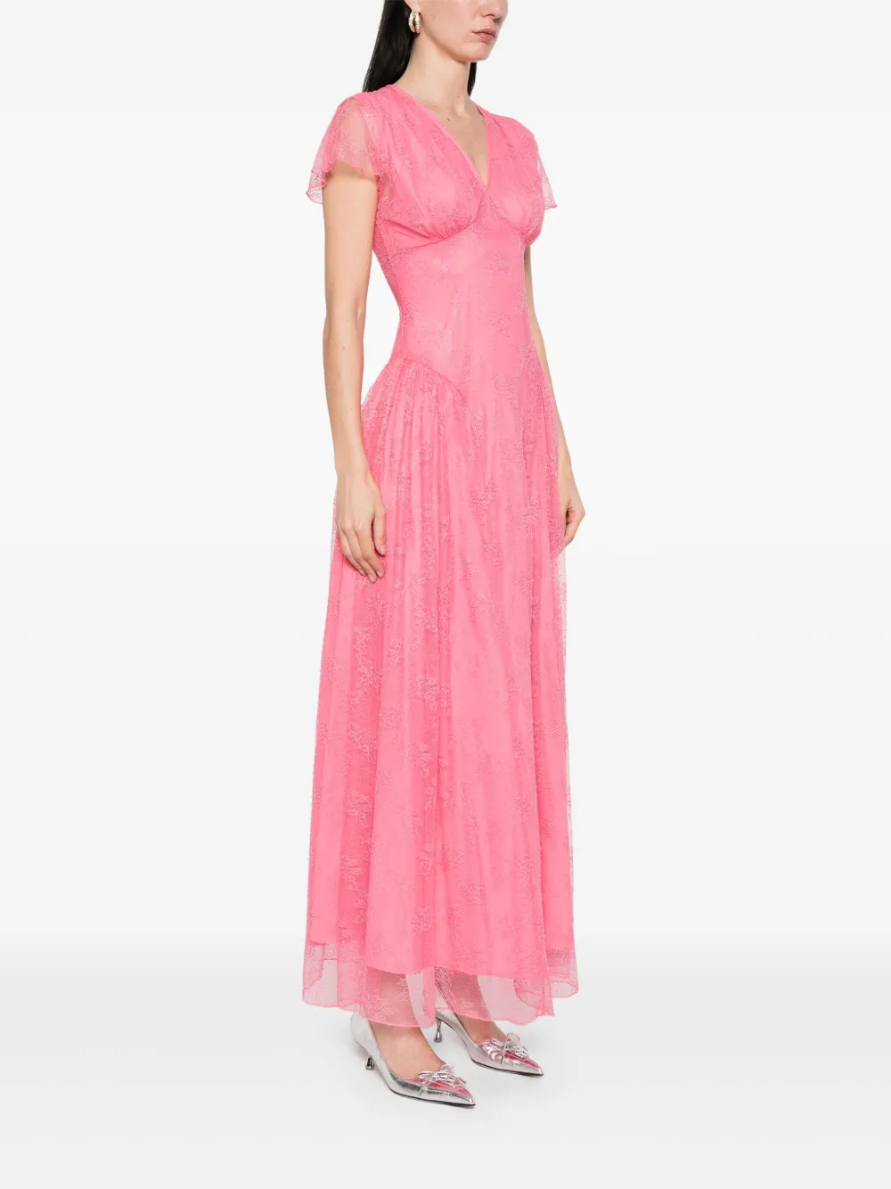 ROTATE BIRGER CHRISTENSEN Maxi-jurk met kant - Roze