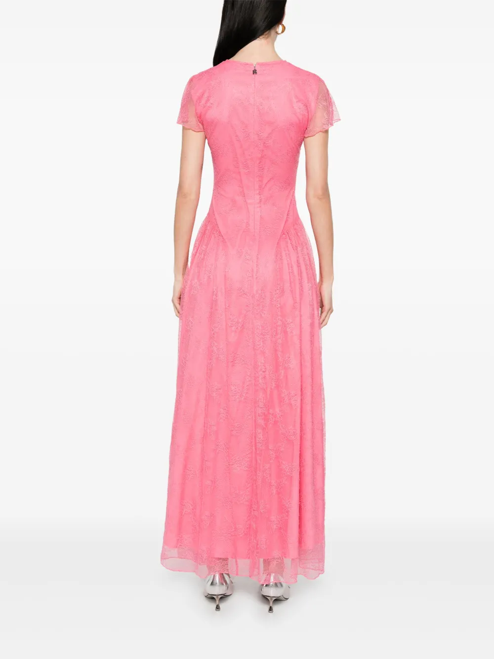 ROTATE BIRGER CHRISTENSEN Maxi-jurk met kant Roze