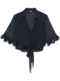 ROTATE BIRGER CHRISTENSEN chiffon tied top - Blue