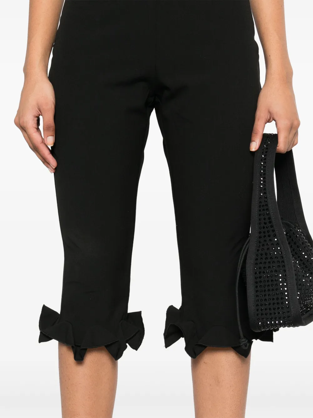 ROTATE BIRGER CHRISTENSEN Capris met ruches Zwart
