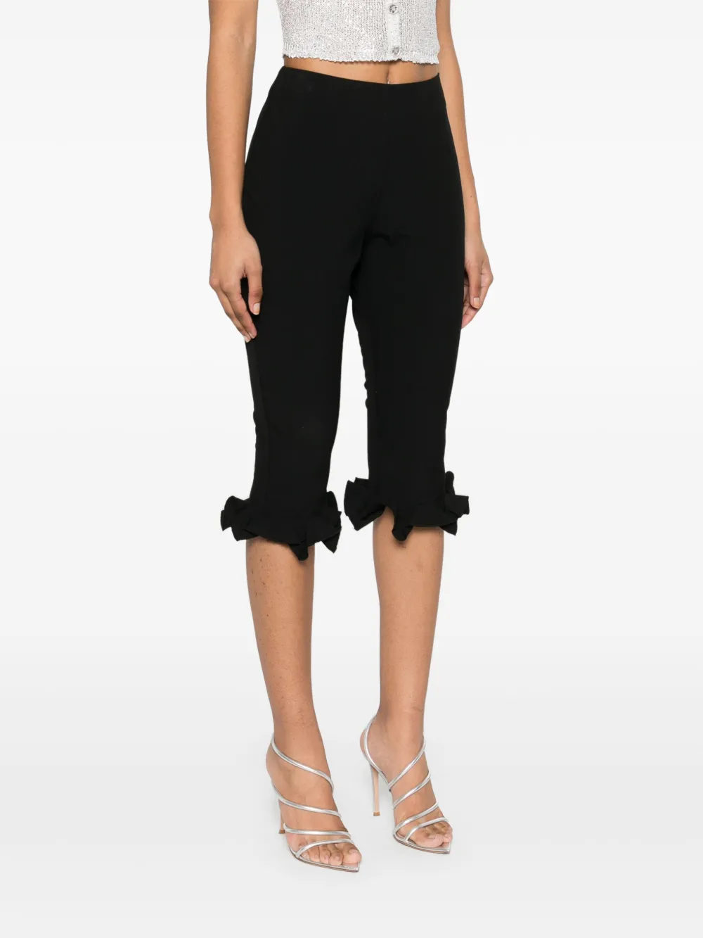 ROTATE BIRGER CHRISTENSEN Capris met ruches Zwart