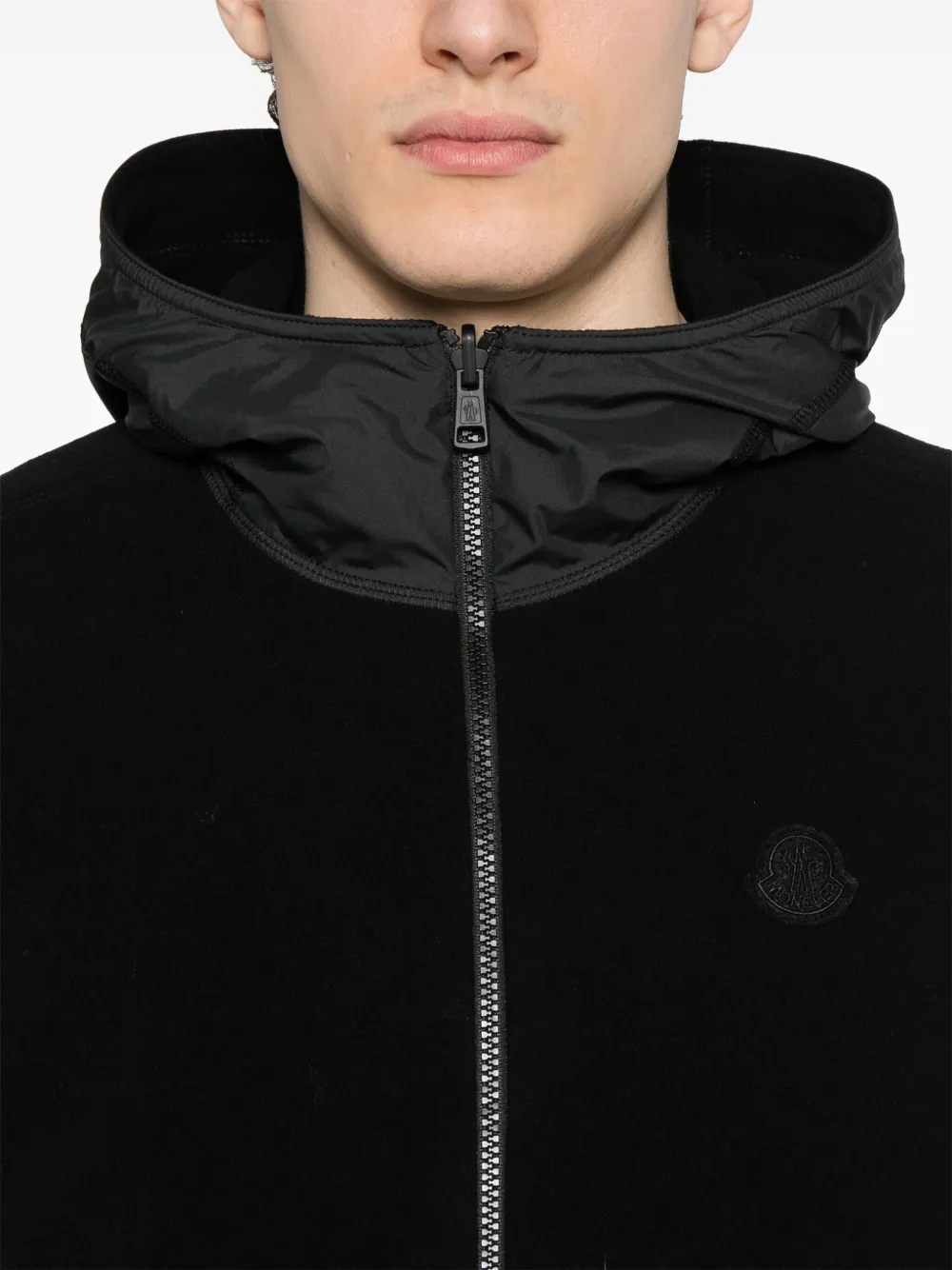 Moncler Omkeerbare fleece hoodie Zwart