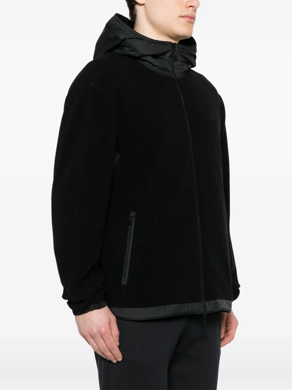 Moncler Omkeerbare fleece hoodie Zwart