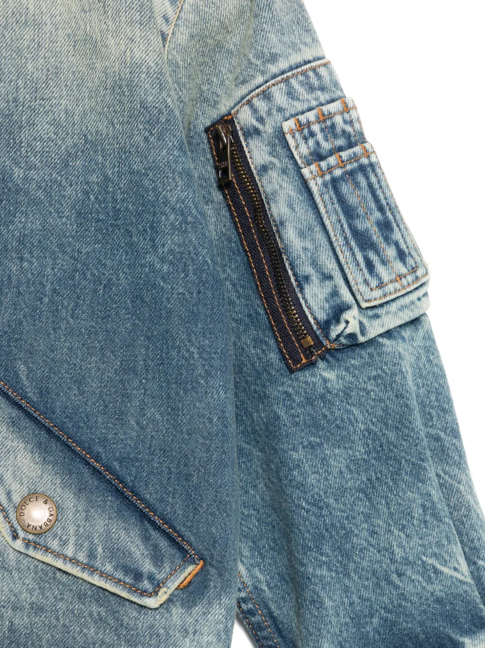 Dolce & Gabbana Kids Spijkerjack met logoplakkaat Blauw
