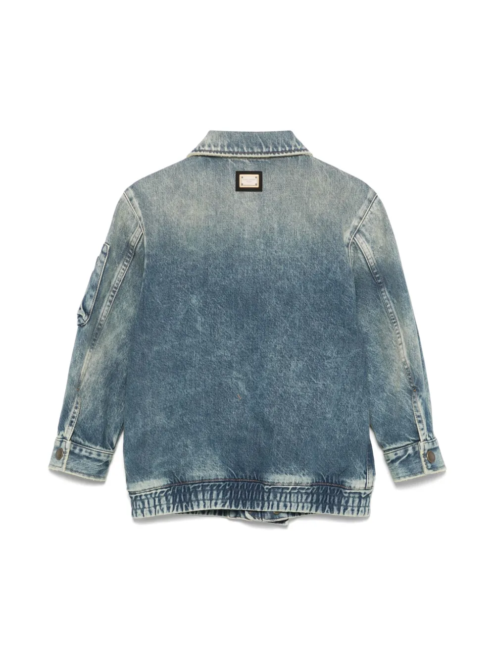 Dolce & Gabbana Kids Spijkerjack met logoplakkaat Blauw