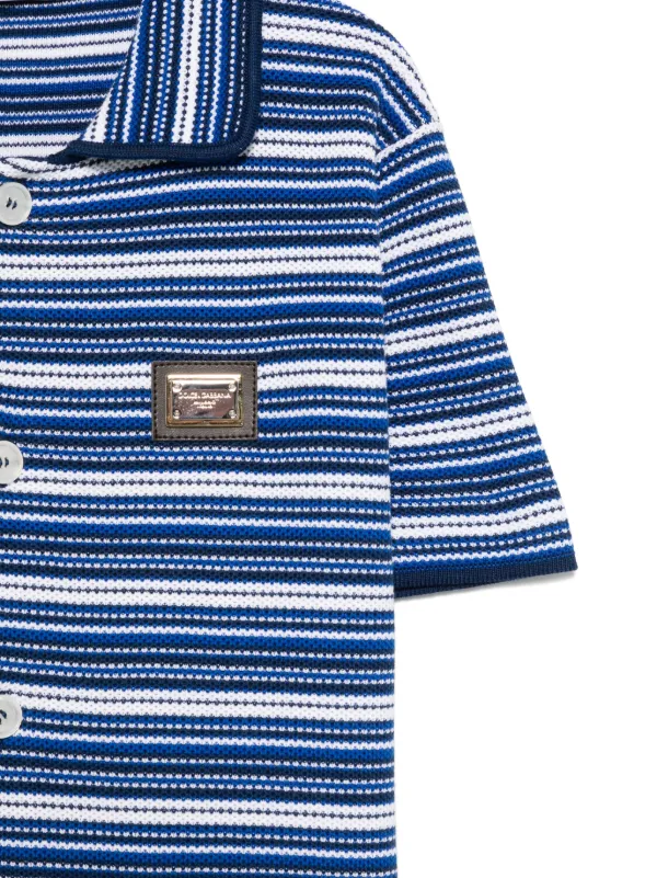 Chemise Garçon Dolce & Gabbana Taille 7/8 Ans - Coton Bleu, Manches Longues, Neuve Avec étiquette