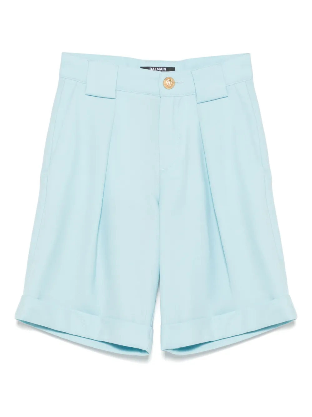 Balmain Kids Geplooide shorts Blauw