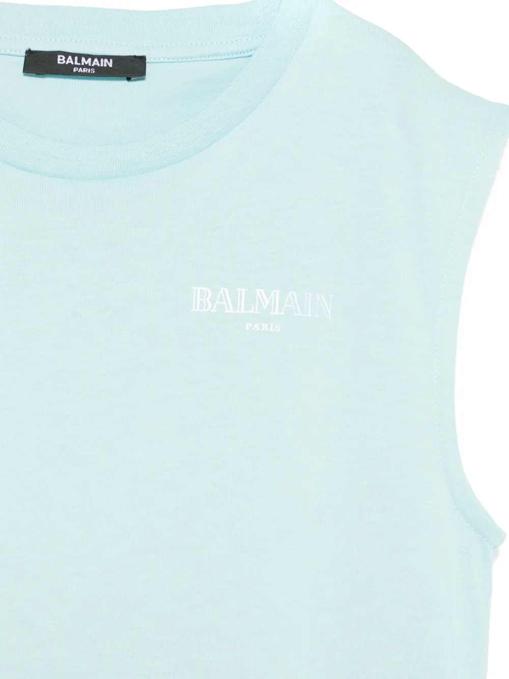 Balmain Kids T-shirt met logoprint Blauw