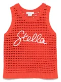 Stella McCartney Kids open-knit top - Orange