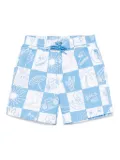 Stella McCartney Kids checked swim shorts - Blue