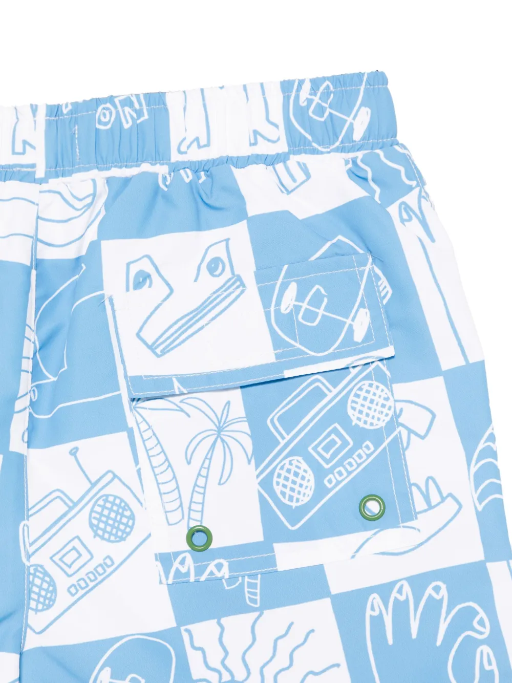 Stella McCartney Kids Geruite zwembroek Blauw