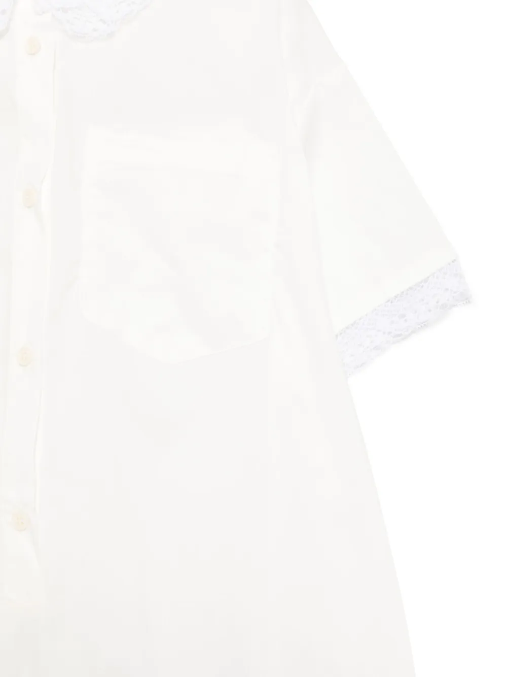Shop Douuod Lace-trim Playsuit In White